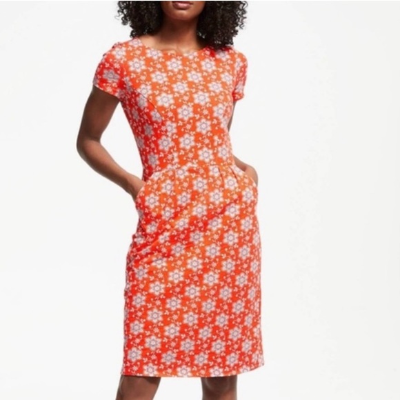 Boden Dresses Boden Orange Floral Cotton Summer Dress Poshmark